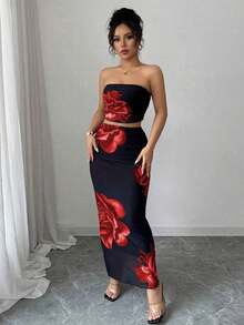 Conjunto de dos piezas para mujer para uso diario - Rojo - Ver 4