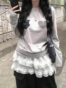 Women's Long-Sleeved T-Shirt, 100% Cotton, Modern And Versatile, 210g, One Piece. - 淺灰色 - 查看 3