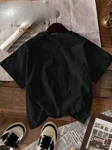 Camiseta Divertida con Foto de Gato Sonriente para Amantes de los Gatos, Camiseta de Manga Corta, Idea de Camiseta Divertida y Genial, Camiseta Estampada, Impresión a una Cara, el Mejor Regalo para Hombres, Mujeres, Padres y Mejores Amigos - Negro - Ver 3