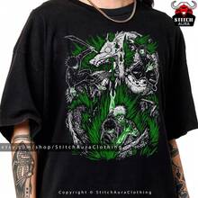 T1oji F1ushiguro y G1ojo Satoru Anime Shirt Gift, Yuji Itadori T1EE, Y1uta O1kkotsu, Megumi Fushiguro camiseta, RyoM1en Sukuna camiseta, Nobara Kugisaki - Negro - Ver 1