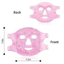 Reusable Ice Face Mask & Cooling Gel Eye Mask, Suitable For Puffiness, Dark Circles, Bags, Dry Eyes, Headache, Migraine, Stress Relief - Face Ice Pack (Pink) - Pink - View 4