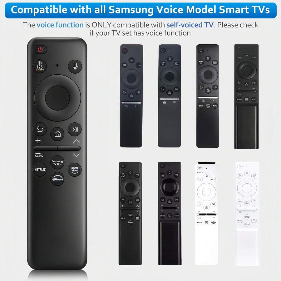BN59-01432A Voice Remote Control For 2019-2025 Crystal QLED OLED NEO UHD Smart TVs - Black - View 1