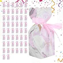 ZJchao Envoltorio de caramelo 50 piezas Caja de dulces de boda Embalaje Caja de favor de fiesta Cajas de de cumpleaños con cinta Caja Dulces Caramelos Papel para Boda - 3 - Ver 4