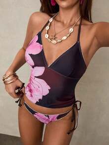 Conjunto de bikini a cuadros de cereza dulce - Morado Violeta - Ver 8