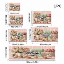 1 pieza Tapete de secado de platos, Tapete para máquina de café, Fondo a rayas rosa con decoración de pastel de color macaron, Patrón floral dulce Tapete absorbente de drenaje, Adecuado para mesa de comedor y cafetería, Almohadilla de drenaje multiusos, Regalo para el hogar, Decoración de escritorio - XYLSD-381 - Ver 13