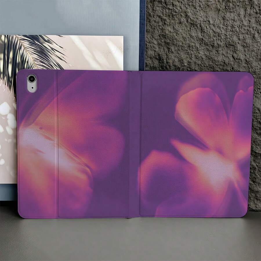 花朵图案单件保护套,带笔槽,兼容 iPad Air 4/5/10 代智能保护套/Air 13(M3 2025)/Air 11(M3 2025)/11(A16 2025),兼容 Oppo Pad、华为 MatePad、vivo Pad、荣耀 Pad 和联想小新 Pad。 - 彩色 - 查看 1