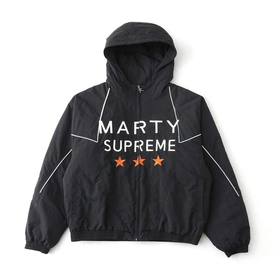 Nahmias X Marty Supreme A24 Classic Warm Up Jacket | Premium Brushed Cotton Twill | Archival Collab Silhouette | Quiet Luxury Streetwear Essential | Elevated Warm-Up Staple - 黑色 - 查看 1