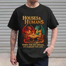 Camiseta "Houses and Humans" - Camiseta de Dungeons Gaming - Camiseta Gráfica de Dungeon para Hombre - Camisetas Navideñas para Gamers PDVC - Blanco - Ver 7