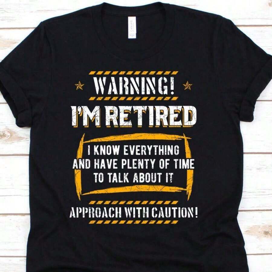 Camisetas Premium Casuales Unisex Lindas, Camiseta de Jubilación, Regalo para Jubilados, Pensionados, Retiros, Regalo para Personas Mayores - Negro - Ver 1