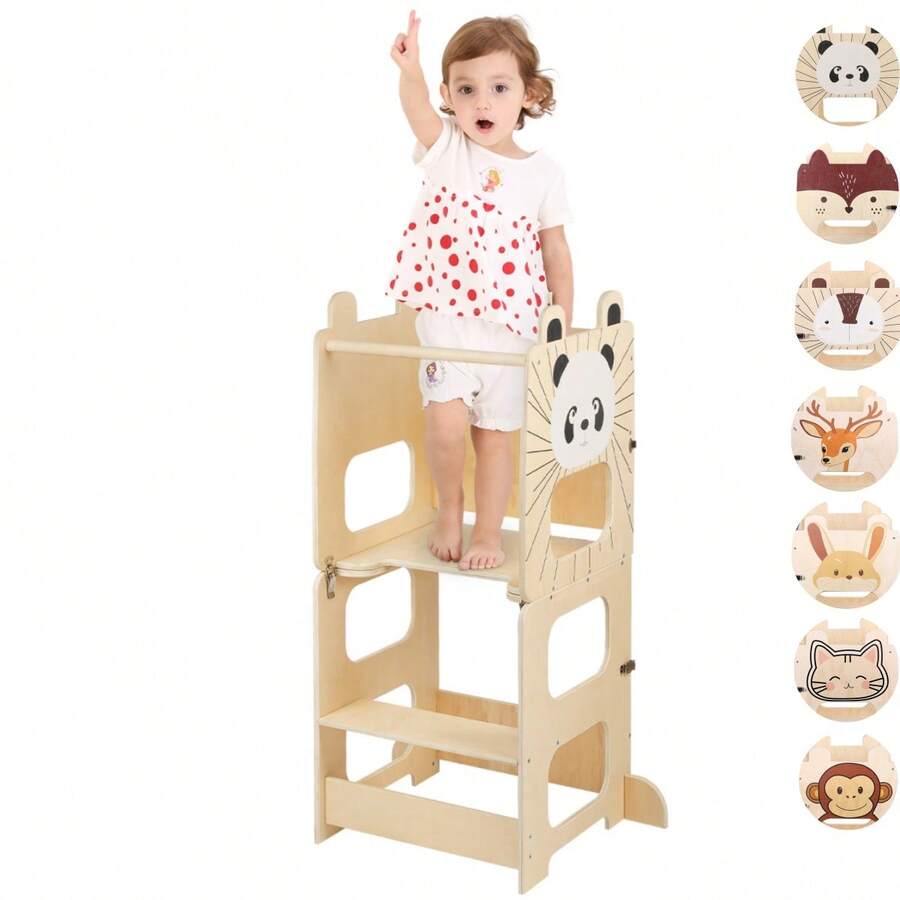 Rutschfeste Lernstühle, Kinderhocker,Mit Maltafel,Für 2bis 6Jährige - Panda - Übersicht 1