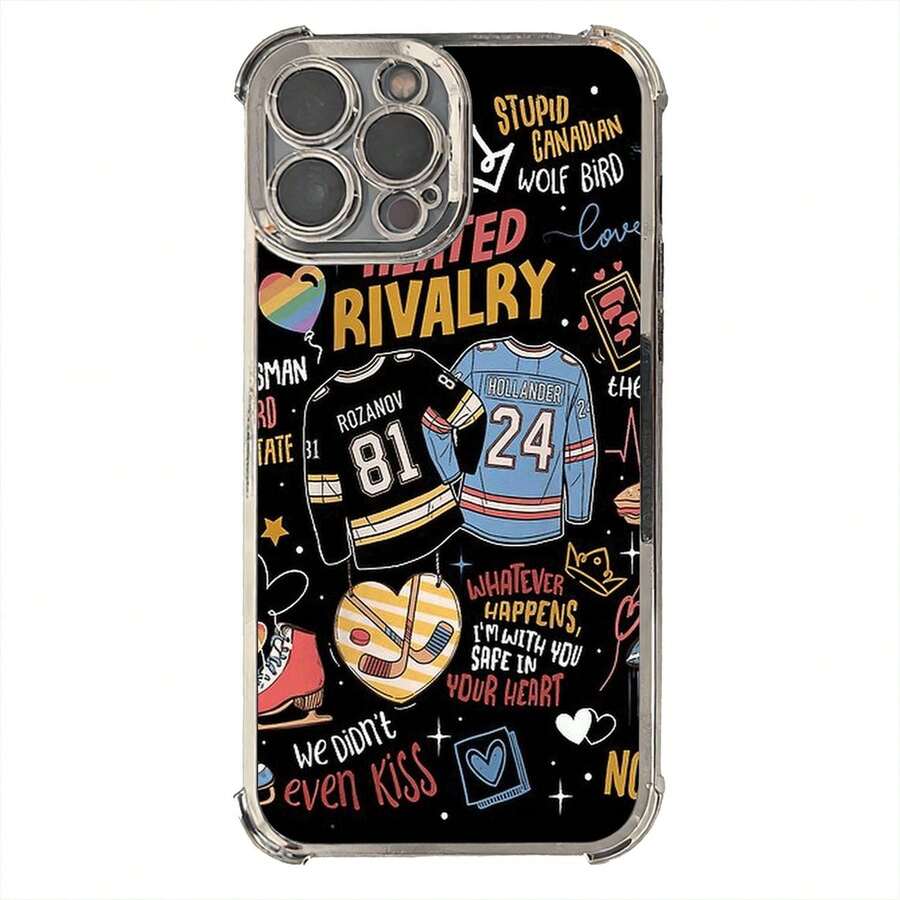 Funda para teléfono - 1 unidad de funda protectora con proceso de galvanoplastia Heated Rivalry, con acolchado mejorado y resistencia a impactos, compatible con iPhone 17 16 15 14 13 Pro Max. - Blanco - Ver 1