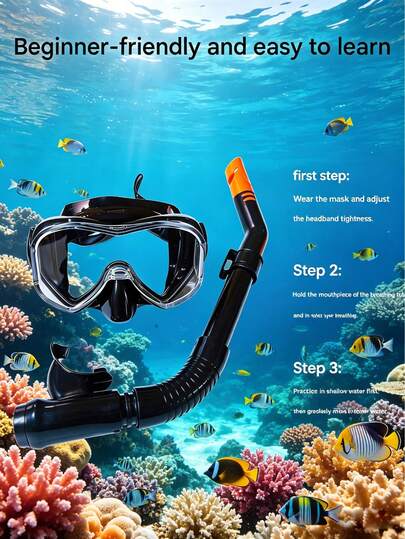 A Full-Face Breathing Mask Suitable For Adults, A Large-Frame Computer Diving Mask, Equipped With A Semi-Dry Breathing Tube System, Suitable For Diving Equipment Use. Snorkeling, Swimming.