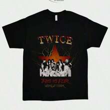 Twice World Tour T-Shirt, Twice Tour T-Shirt, Twice T-Shirt, Twice T-Shirt, Twice T-Shirt, Twice Tour T-Shirt, Twice Tour T-Shirt 2023 - 黑色 - 查看 6