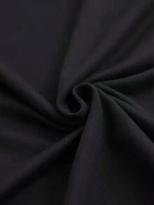 Women's Summer T-Shirt With Petal Print AI - Casual Round Neck Top, Medium Stretch Fabric, Regular Fit, Suitable For Christmas And Everyday Wear, Machine Washable Base Layer T-Shirt, Versatile Basic Style - Black - View 3
