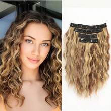 4-Piece Set Of 11 Clip-In Hair Extensions, Clip-In Hair Extensions, 12 Inch Synthetic Clip-In Short Soft Natural Wigs High-Tempe - Multicolor - View 17