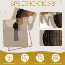 1pc Round Line Combination Table Runner, Colorblock Geometric Pattern All-Season Design, Artistic Linear Style Printed Polyester Tablecloth, Striped Pattern Home Decor, Creative Space Arrangement For Festivals And Gatherings - Multicolor - View 8