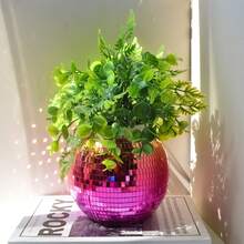 漸層藍紫粉金鏡面馬賽克迪斯可球花盆 波希米亞風居家裝飾 桌面婚禮禮物 - 多色 - 查看 7