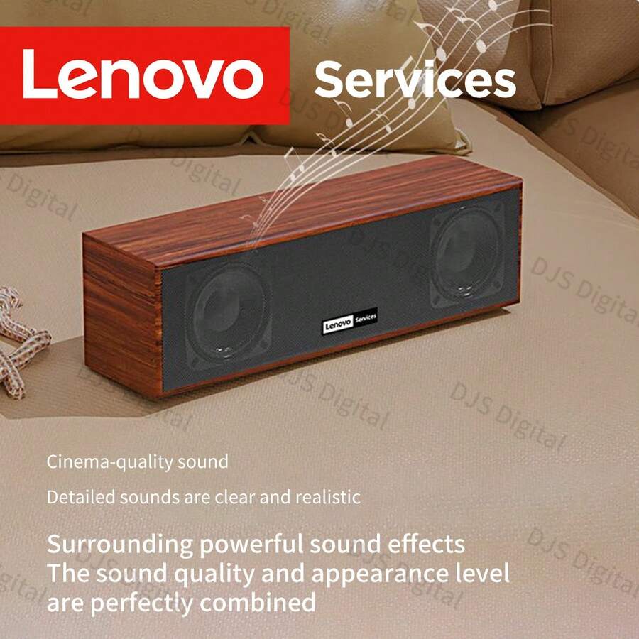 Lenovo 联想桌面蓝牙音箱,USB/蓝牙双连接,复古经典设计,双扬声器增强低音效果 - 查看 1