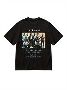 LA Onda Blood In Blood Out Parole Unisex Graphic T-Shirt, Black, For Hip Hop Concerts, Crew Neck, Short Sleeve, Collectible For Music Lovers, For Men And Women - 黑色 - 查看 7