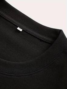 Pantela "Far Beyond Driving" Vintage Graphic T-Shirt, Unisex For Men And Women, Round Neck, Slightly Elastic, Casual Print, Short Sleeve, Comfortable For All Seasons, For Everyday Wear, Halloween And Christmas Gift. - 黑色 - 查看 6