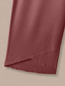 2 piezas Conjunto de top y pantalones casuales estampados para mujer - Rosa vieja - Ver 6
