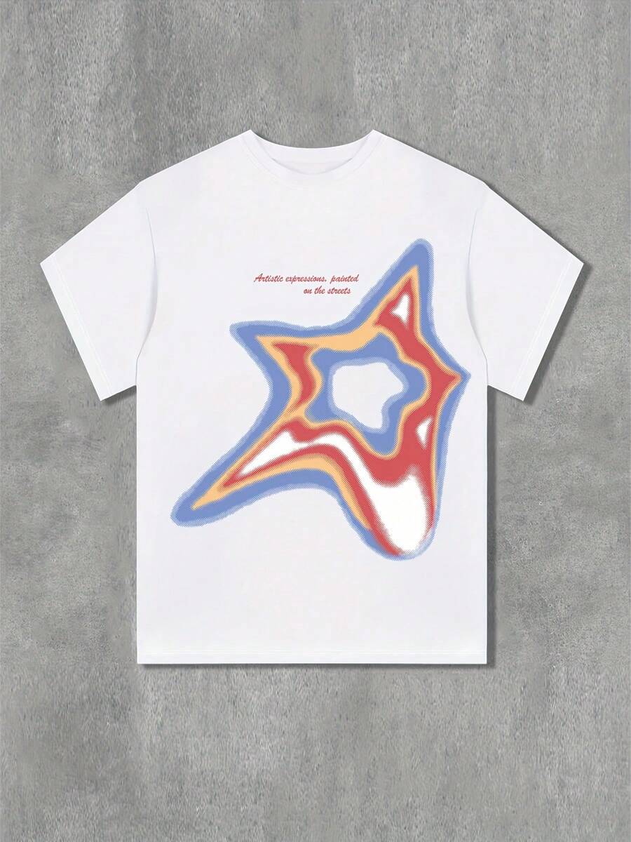 Women's Printed Short Sleeve T-Shirt - White - View 1