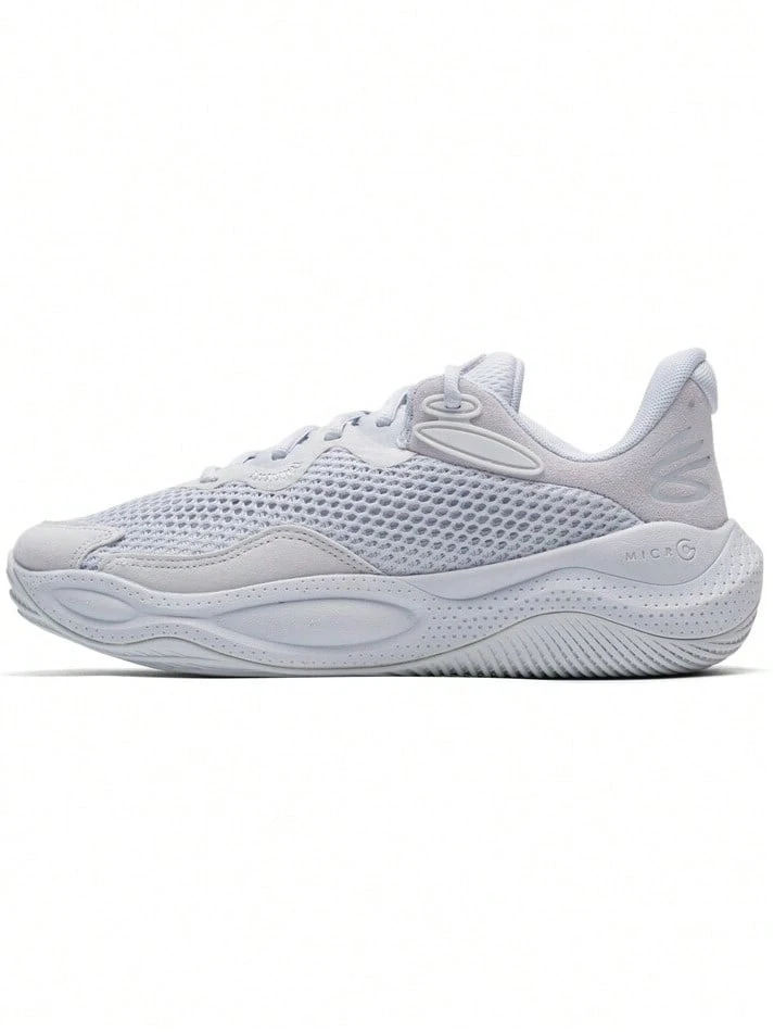 Under Armour Curry 3Z輕量回彈 Micro G 中底男子校園通勤低筒實戰籃球鞋 - 白色 - 查看 1