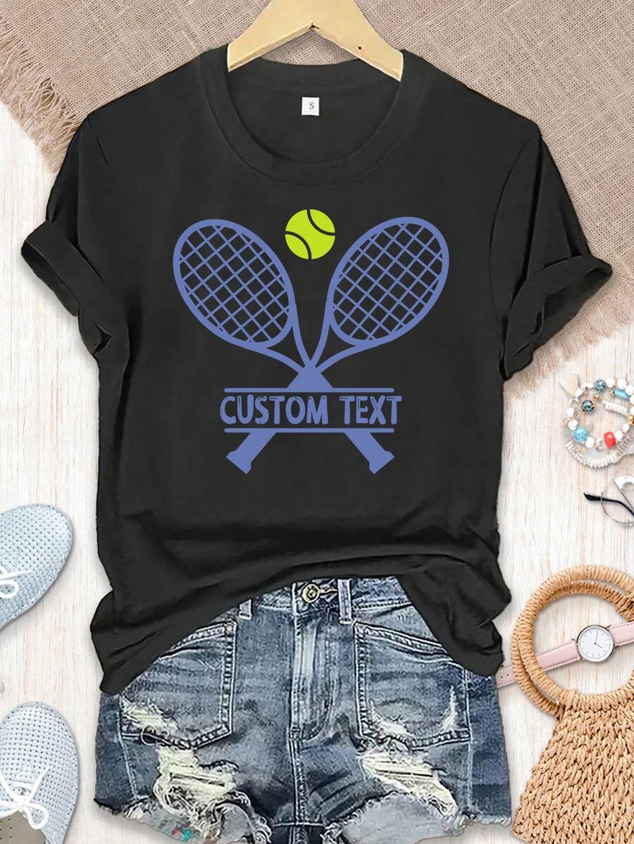 Camiseta de Equipo Personalizada, Camiseta de Jugador Personalizada, Camisetas Personalizadas, Regalos para Jugadores, Camiseta para Parejas, Camiseta Personalizada, Camisetas Superiores Personalizadas, Camiseta de Equipo - Negro - Ver 1