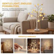 Autumn Daisy Flower Tree Lamp, Waterproof LED White Birch Tree Lamp With Romantic Warm Ambient Light, Ideal Gift For Garden, Patio, Home Decor, Thanksgiving, Halloween, Autumn Wedding - Daisy Tree Light - View 9