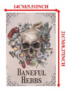 Baneful Herbs: Sổ tay lập kế hoạch xoắn ốc hình đầu lâu Gothic và nghệ thuật thực vật, nhật ký minh họa hoa lãng mạn u tối, sổ lập kế hoạch sáng tạo và đồ dùng văn phòng phẩm sưu tầm. - Hình chữ nhật - Xem 5