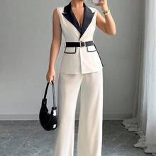 Nuevo Conjunto Elegante Sin Tirantes Chaleco y Pantalón Recto - Albaricoque 12560 - Ver 10