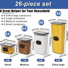 52pcs Food Storage Containers Set With Lids, Plastic Dry Food Canisters For RV Kitchen Pantry Organization, Dishwasher , With Labels - View 9