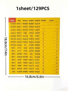 1 Sheet/2 Sheets Home Electrical Box Circuit Breaker Identification Stickers, Office Fuse Box Marking Labels, Electrical Appliance Box Panel Self-Adhesive Stickers - Yellow - View 9