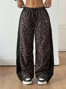 Women's Color-Blocked Parachute Pants For Spring And Summer Outings And Concerts - Black - View 10