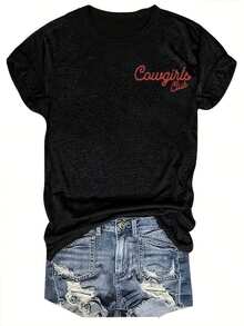 Dam-T-shirts - Svart - Visa 3