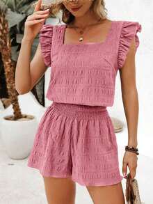 Conjunto de dos piezas para vacaciones de mujer - Rosa - Ver 5