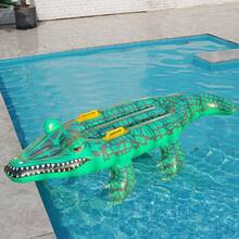 55 pouces Flotteur de piscine gonflable en forme de crocodile, super pour s'amuser à la plage l'été, les fêtes de piscine, les radeaux, les loisirs - dispositif de flottaison gonflable - Voir 3