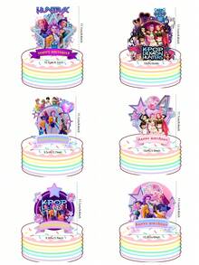1pc 2026 New K-POP D Emon Hunter Girl Group Decorative Card, Suitable For Birthday Party Decoration, K-POP Themed Party Decoration - Multicolor - View 1