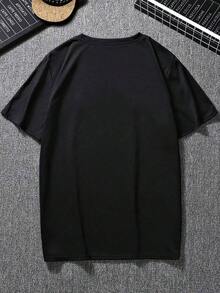Camisetas estampadas de moda para hombre - Negro - Ver 2