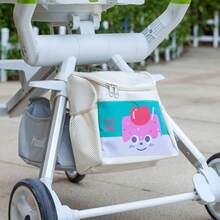 Playful Pattern Water‑Resistant 6‑7L Stroller Side Storage Caddy | Universal Pram‑Mounted Baby Essentials Organizer For Daily Family Outings - Multicolor - View 12