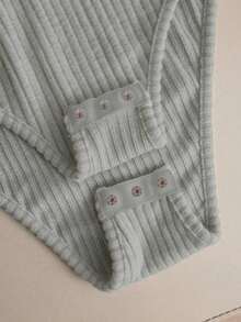 Body elegante y casual para mujer, body de manga corta y cuello redondo para uso diario - Gris - Ver 6