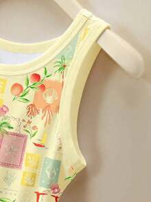 Camiseta de tirantes ajustada de unicolor con contraste para mujer - Multicolor 3 - Ver 4