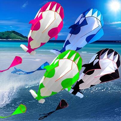 A 2.15-Meter Three-Dimensional Soft Kite In The Shape Of An Orca, Large In Size, Perfect For Flying And Entertaining At Outdoor Locations Like Beaches And Grassy Areas