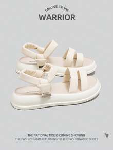 WARRIOR 1双女士休闲平底凉鞋 - 米色 - 查看 2