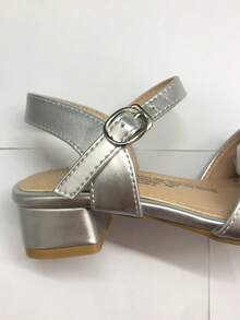 Elegant High-End Party High Heels, Solid Color Open Toe High Heel Sandals, Breathable And Lightweight Formal Dress Shoes, For Party, Performance, Banquet, Wedding, Square Toe High Heels - Silver - View 8