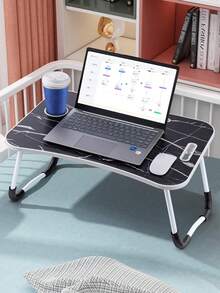 Portable Computer Folding Laptop Table Bed Tray Sofa Desk Stand Breakfast Study - Tray Table 3 - Black Marble - View 6