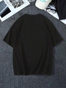 Camisetas gráficas para mujer [Tela transpirable] Camiseta gráfica para mujer con la frase "Chocolate más denso que un Snicker, pero un poco más sabroso" - Cuello redondo casual, manga corta, poliéster transpirable, corte regular - Perfecta para primavera y verano. Camisetas de algodón para mujer. - Negro - Ver 3