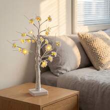 Autumn Daisy Flower Tree Lamp, Waterproof LED White Birch Tree Lamp With Romantic Warm Ambient Light, Ideal Gift For Garden, Patio, Home Decor, Thanksgiving, Halloween, Autumn Wedding - Daisy Tree Light - View 4