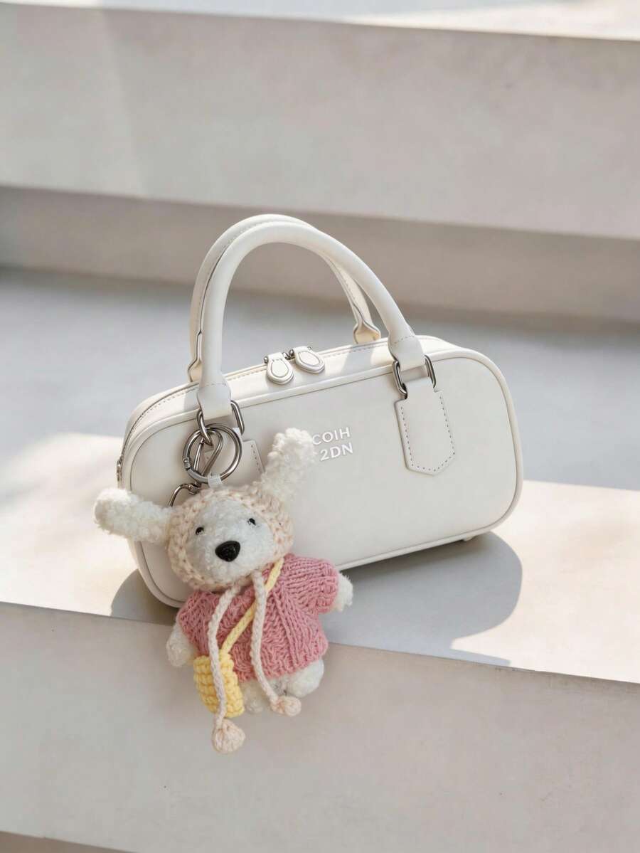 SIMUTINE Fashionable Versatile Crossbody Bag, New Bowling Handbag, PU Material, Adjustable Strap, Suitable For Daily Use, Shopping, Commuting, Work, University (Accessories Not Included) - White - View 1