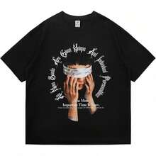 Camiseta estampada para hombre, camiseta vintage con estampado Y2K, top de algodón de cuello redondo unisex para verano, camisa casual para hombre y mujer. FTGT - Blanco - Ver 2